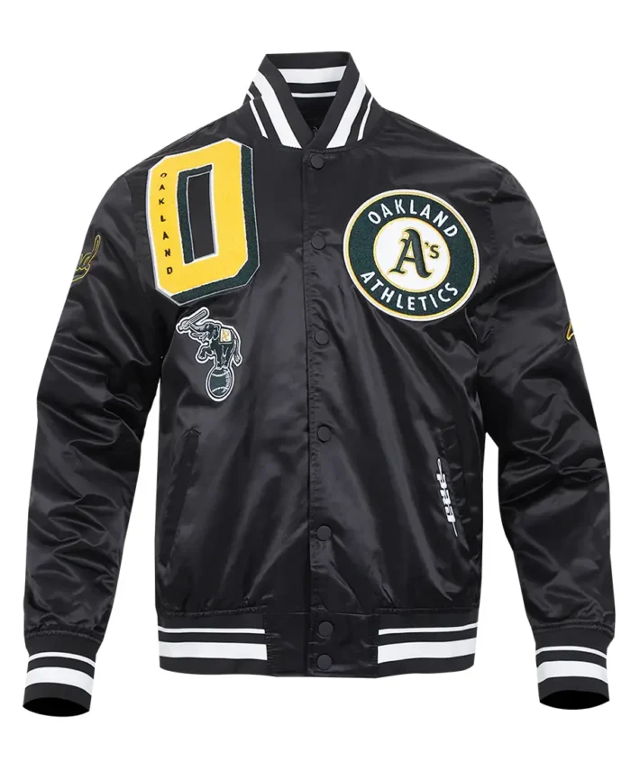 Mlb Oakland Athletics Mashup Varsity Jacket - Trendy Leather Jacket