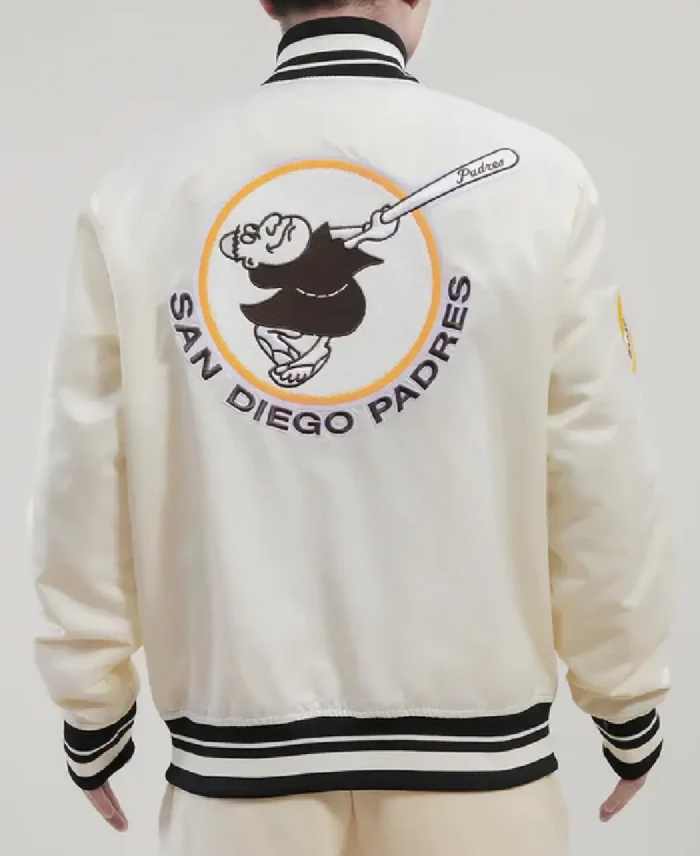 Mlb San Diego Padres Classic Satin Jacket Back - Trendy Leather Jacket