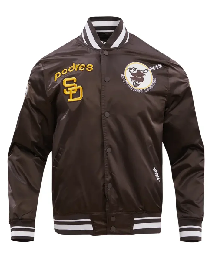 Mlb San Diego Padres Classic Satin Brown Jacket - Trendy Leather Jacket