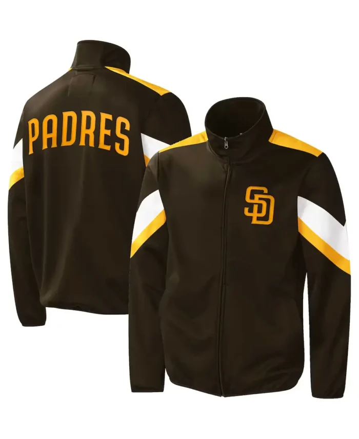 Mlb San Diego Padres G-Iii Sports Track Jacket Front And Back - Trendy Leather Jacket