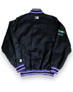 MLB Tampa Bay Devil Rays Satin Vintage Bomber Jacket back