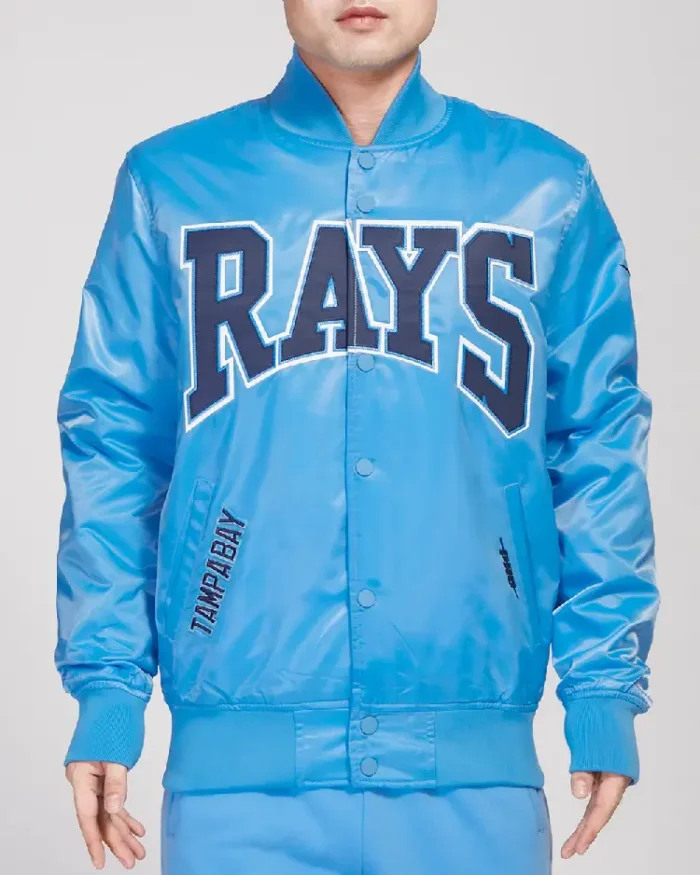 Mlb Tampa Bay Rays Crest Emblem Satin Jacket