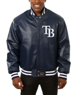 MLB Tampa Bay Rays JH Design Navy Classic Varsity Jacket