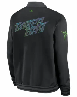 MLB Tampa Bay Rays Nike Black City Connect Pelican Bomber Jacket back