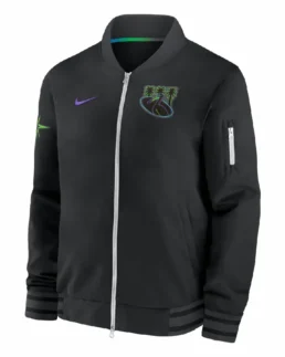 MLB Tampa Bay Rays Nike Black City Connect Pelican Bomber Jacket side