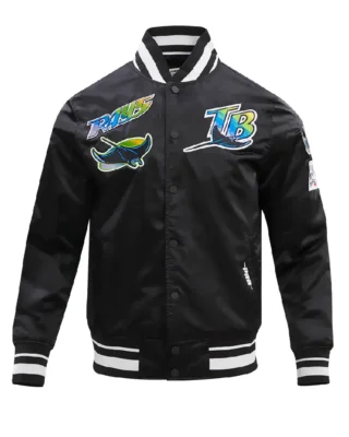 MLB Tampa Bay Rays Retro Classic Satin Jacket black