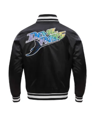 MLB Tampa Bay Rays Retro Classic Satin Jacket black back