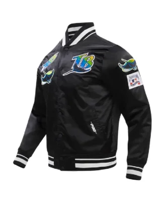 MLB Tampa Bay Rays Retro Classic Satin Jacket black side