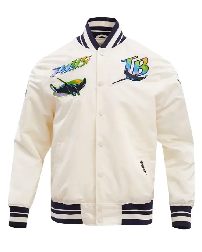 Mlb Tampa Bay Rays Retro Classic Satin Jacket White