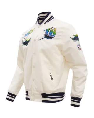 MLB Tampa Bay Rays Retro Classic Satin Jacket white back