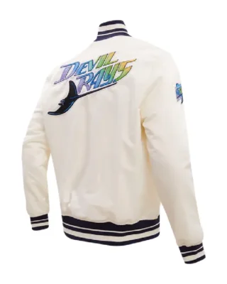 MLB Tampa Bay Rays Retro Classic Satin Jacket white back side