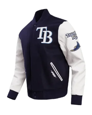 MLB Tampa Bay Rays Standard RFC Varsity Letterman Jacket side