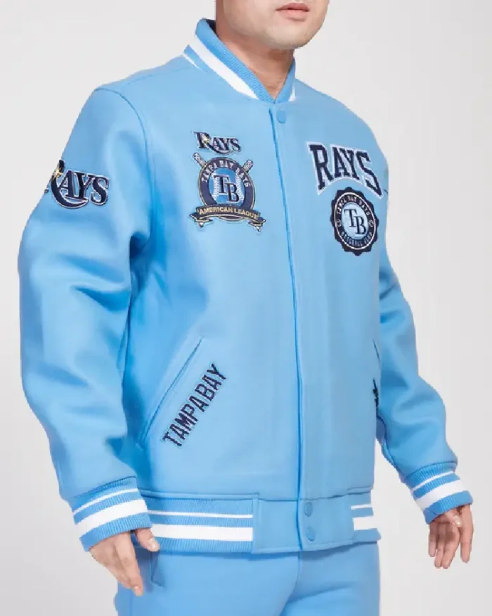 Mlb Tampa Bay Devil Rays Wool Varsity Jacket Side