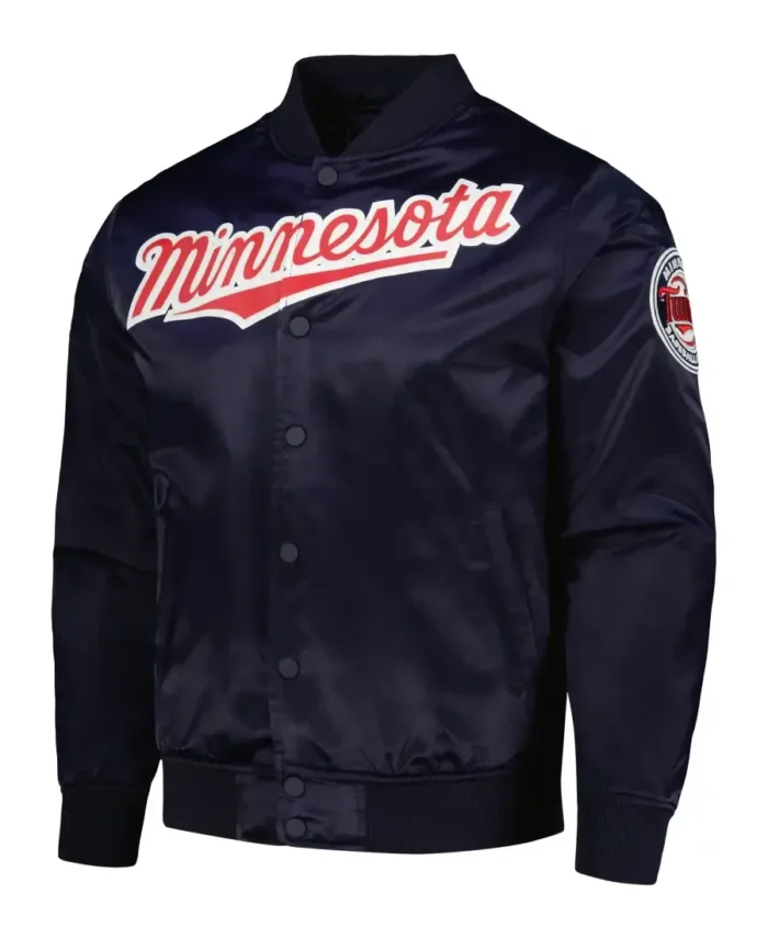 Mlbminnesota Twins Pro Standard Wordmark Satin Varsity Jacket