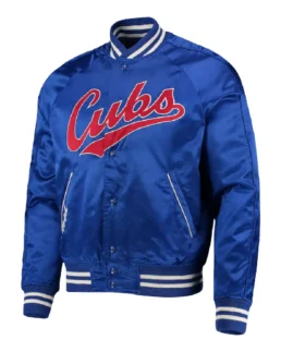 Men's Chicago Cubs Polo Raglan Jacket - Trendy Leather Jacket