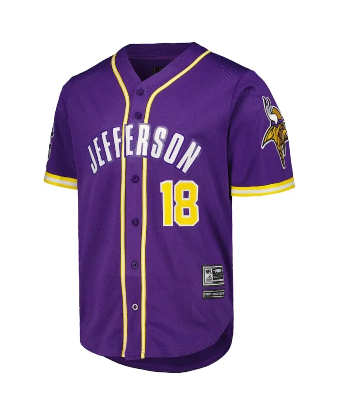 Minnesota Vikings Baseball Jersey Purple Front - Trendy Leather Jackets