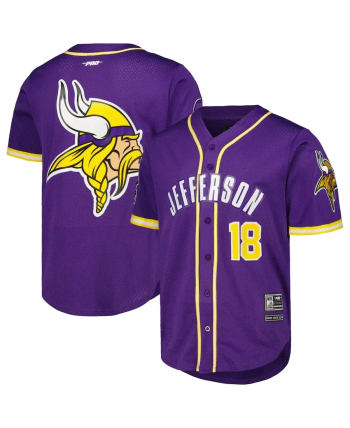 Minnesota Vikings Baseball Jersey Purple - Trendy Leather Jackets