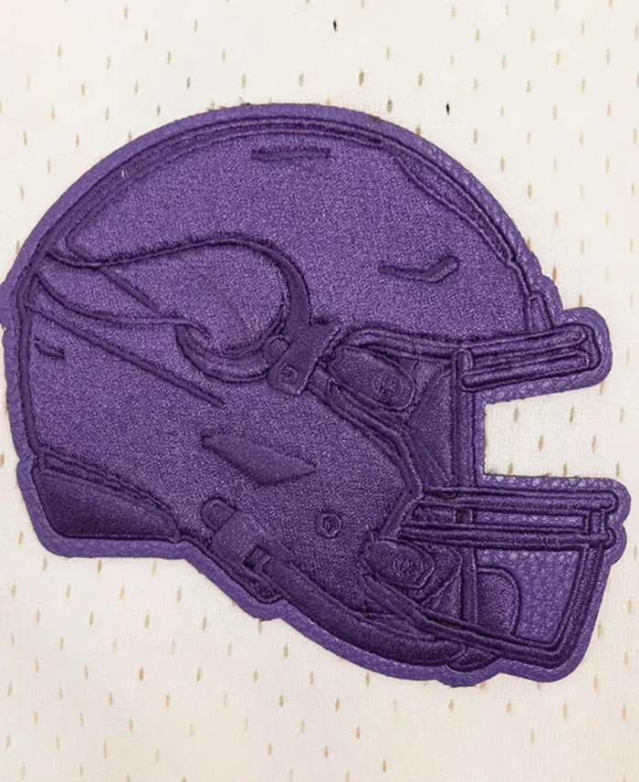 Minnesota Vikings Baseball Jersey White Patch Closeup - Trendy Leather Jackets