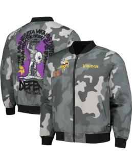 Minnesota Vikings Camo Bomber Jacket