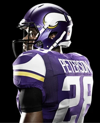 Minnesota Vikings Throwback Jersey Back and Side Look - Trendy Leather Jackets