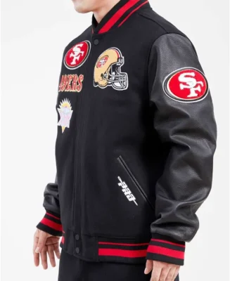 NFL Mashup San Francisco 49ers Varsity Jacket Left Side - Trendy Leather Jackets