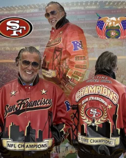 NFL San Francisco 49ers 5x Super Bowl Champions Leather Jacket - Trendy Leather Jackets