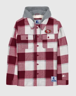 NFL San Francisco 49ers Sherpa Plaid Jacket - Trendy Leather Jackets