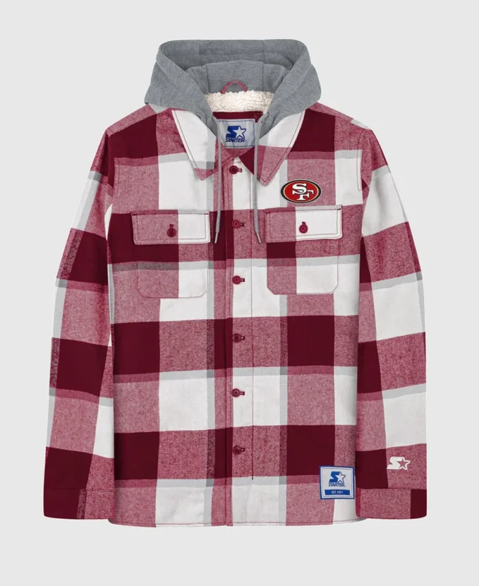 Nfl San Francisco 49Ers Sherpa Plaid Jacket - Trendy Leather Jackets