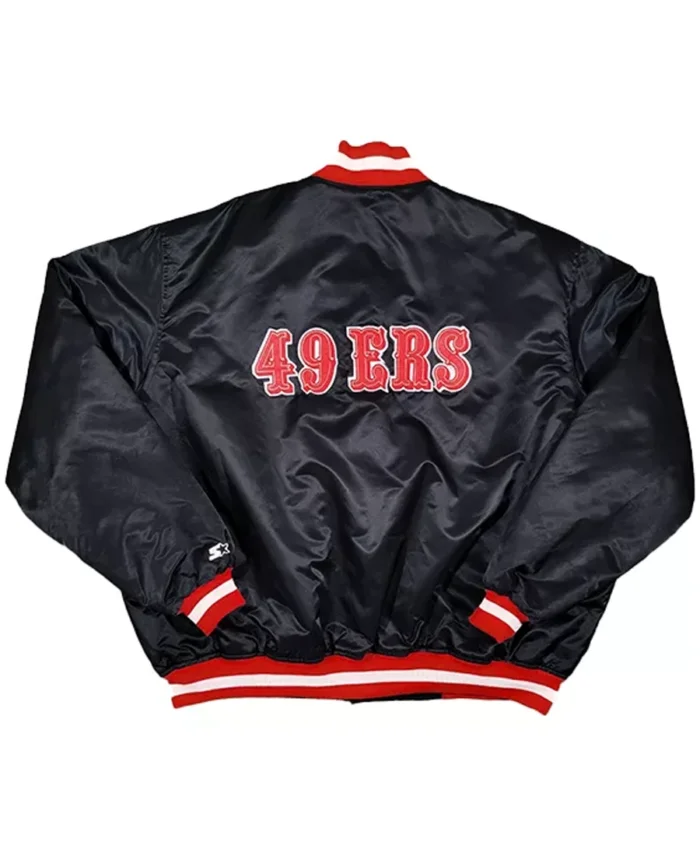 Nfl San Francisco 49Ers Starter Jacket Black Back - Trendy Leather Jackets