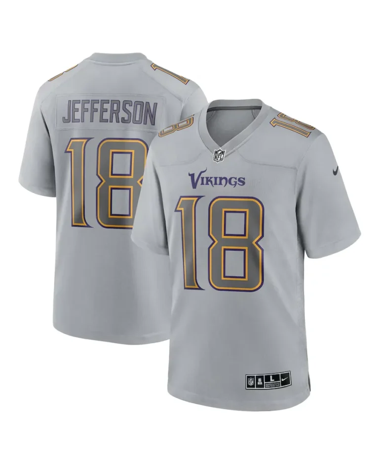 Nike Justin Jefferson Gray Minnesota Vikings Atmosphere Fashion Game Jersey - Trendy Leather Jackets