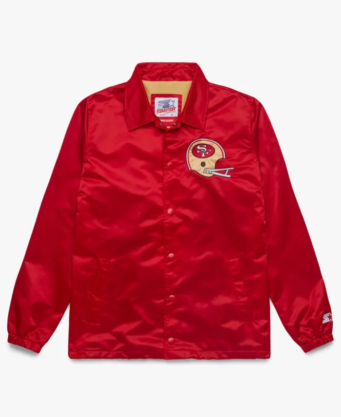 San Francisco 49Ers Homage X Starter Red Coach Jacket - Trendy Leather Jackets