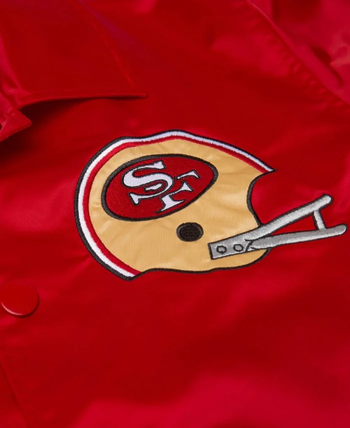 San Francisco 49Ers Homage X Starter Red Coach Jacket Front Logo - Trendy Leather Jackets