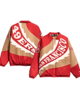 San Francisco 49ers Saw Blade Puffer Jacket - Trendy Leather Jackets