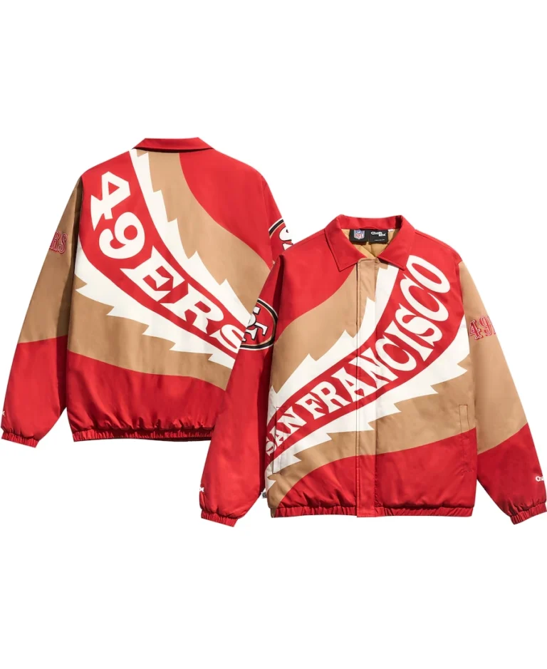 San Francisco 49ers Saw Blade Puffer Jacket - Trendy Leather Jackets