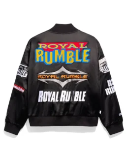 Shop Royal Rumble Historic Logos Quilted Satin Jacket For Men And Women On Sale - Trendy Leather Jackets