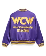 Shop WCW Purple Quilted Satin Jacket For Men And Women On Sale - Trendy Leather Jackets