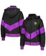 The Wild Collective Minnesota Vikings Black Puffer Hoodie Jacket - Trendy Leather Jackets