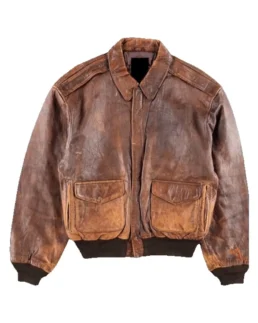 80s A2 Flight Vintage Style Military Brown Leather Jacket - Trendy Leather Jackets