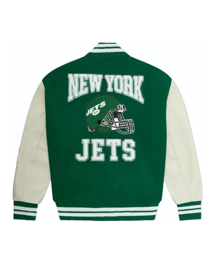 Action Bronson New York Jets Ovo Jacket Back View - Trendy Leather Jackets