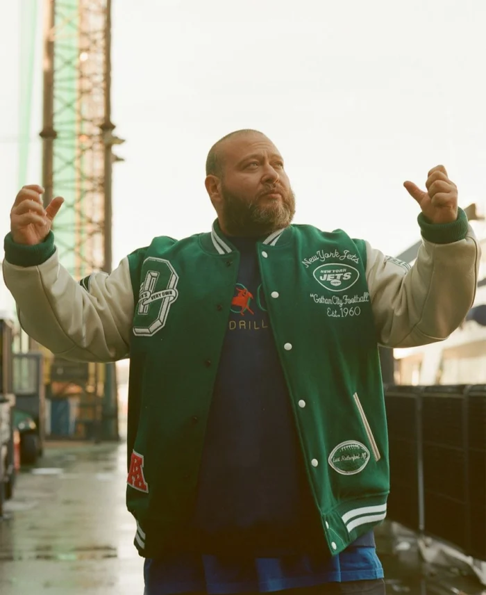 Action Bronson New York Jets Ovo Jacket Front View - Trendy Leather Jackets