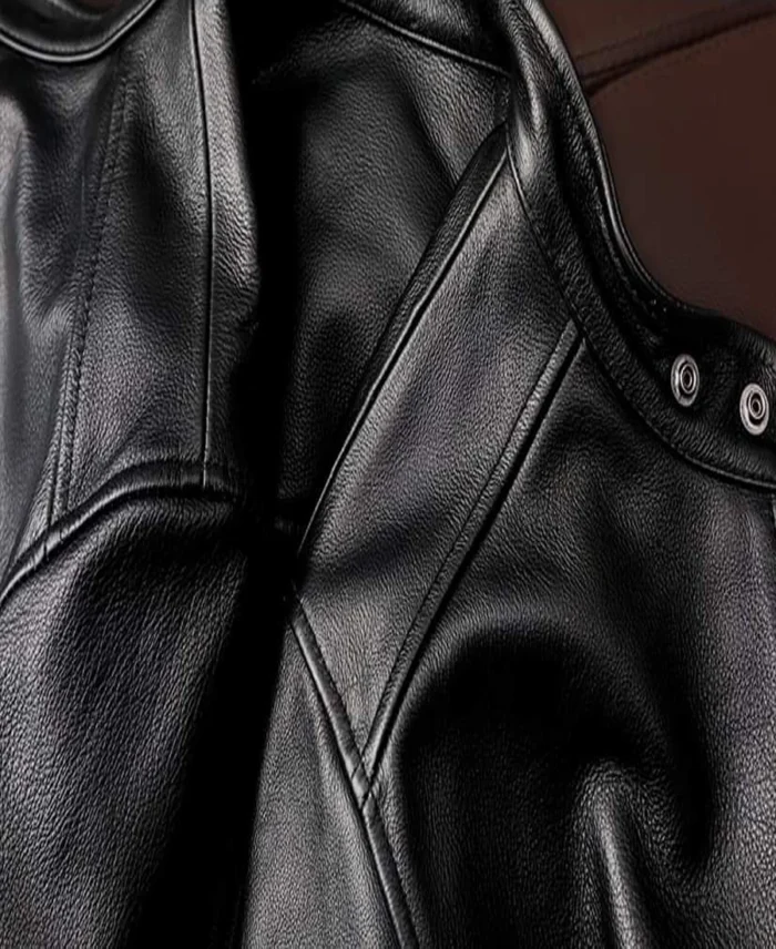 Biker Black Leather Jacket Collar - Trendy Leather Jackets