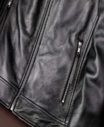 Biker Black Leather Jacket Zipped - Trendy Leather Jackets