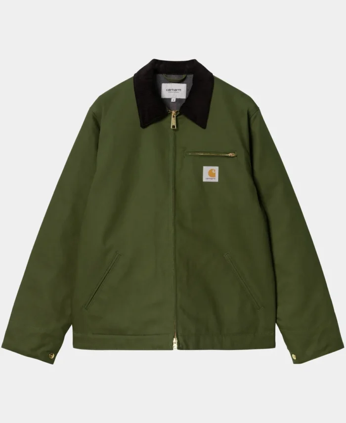 Carhartt Og Detroit Jacket Green Front - Trendy Leather Jackets