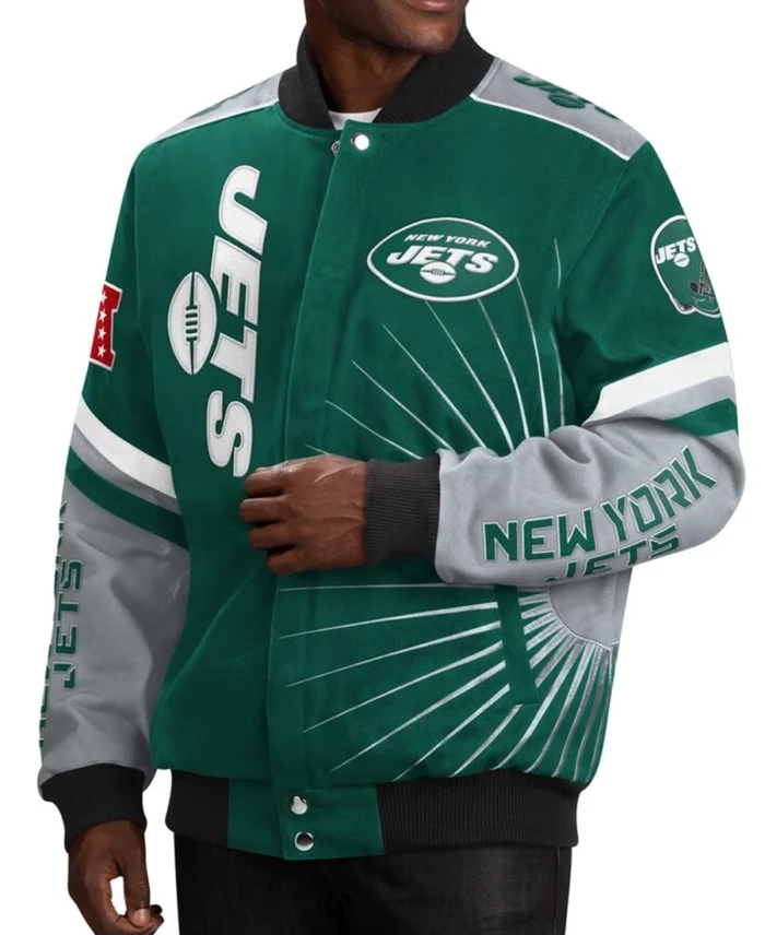 Carl Banks G-Iii Extreme Red Zone Ny Jets Varsity Jacket - Trendy Leather Jackets