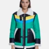 Cracked Green and Black Fur Jacket