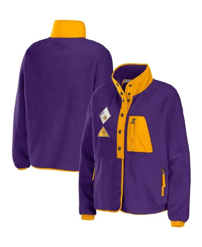 Erin Andrews Minnesota Vikings Polar Fleece Raglan Jacket - Trendy Leather Jackets