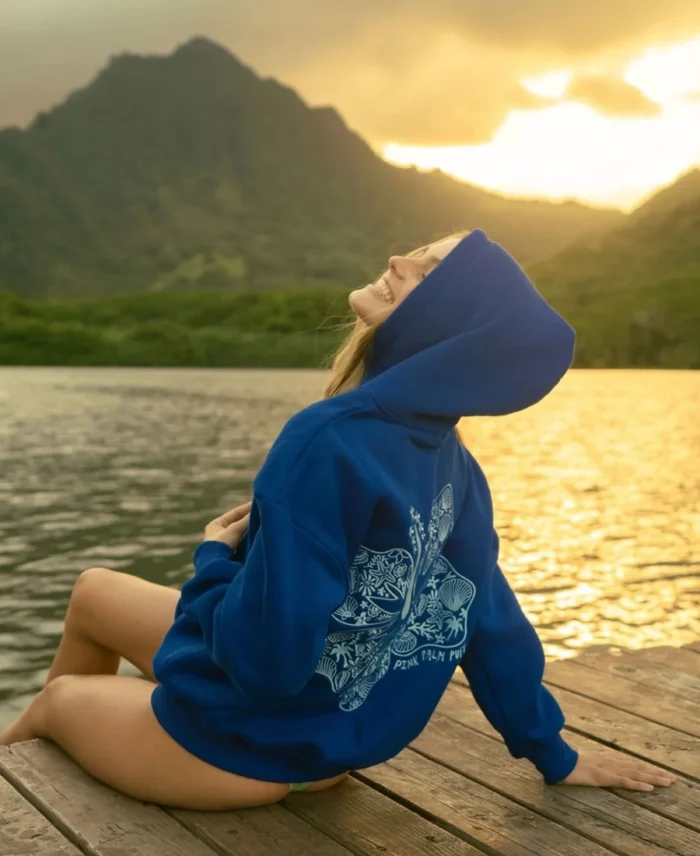 Hawaii Hibiscus Hoodie Oceanic Back - Trendy Leather Jackets