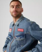 Levi's X Mclaren Racing Heritage Trucker Jacket Front Half - Trendy Leather Jackets