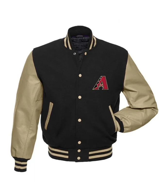 MLB Arizona Diamondbacks Black Letterman Jacket - Trendy Leather Jackets