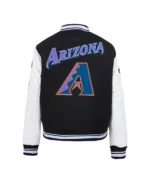 MLB Arizona Diamondbacks Black Retro Classic Varsity Jacket Back - Trendy Leather Jackets